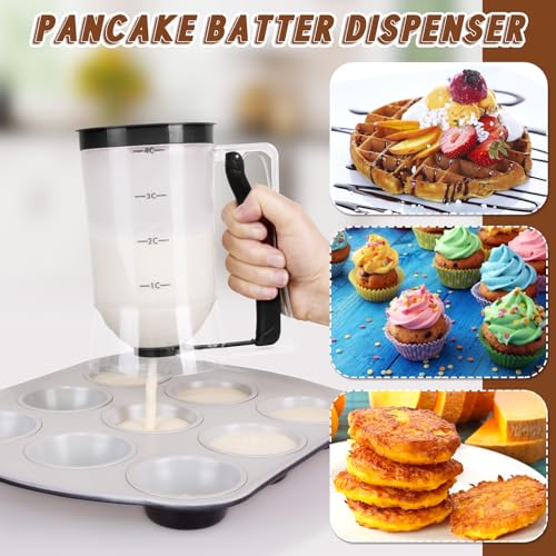 2 Pcs Handheld Batter Dispenser Squeeze Handle 4 Cups