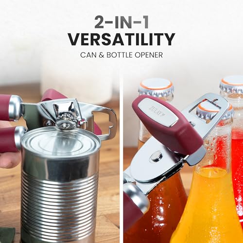 Heavy Duty Stainless Steel Can Opener Manual with Bottle Opener