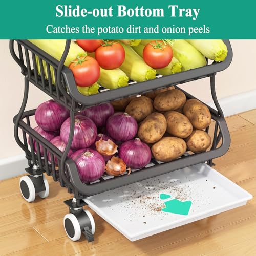 4 Tier Fruit and Vegetable Basket Stand for Kitchen