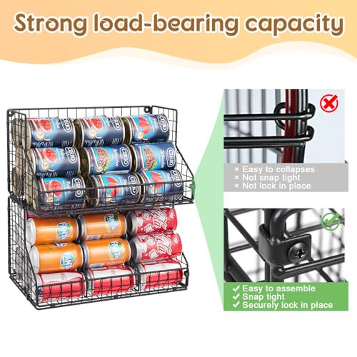 2 Pack Stackable Can Rack Organizer for Pantry Storage