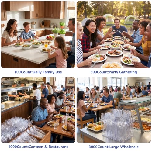 100 Count Clear Plastic Silverware Heavy Duty