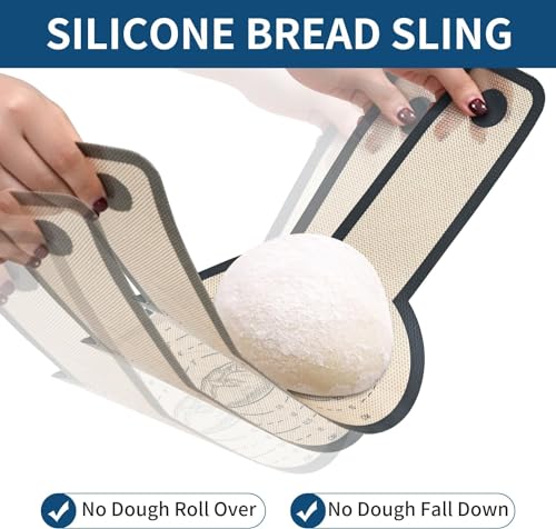 2 Pcs Silicone Bread Sling for Dutch Oven Liners Silicone Baking Mat [Non
