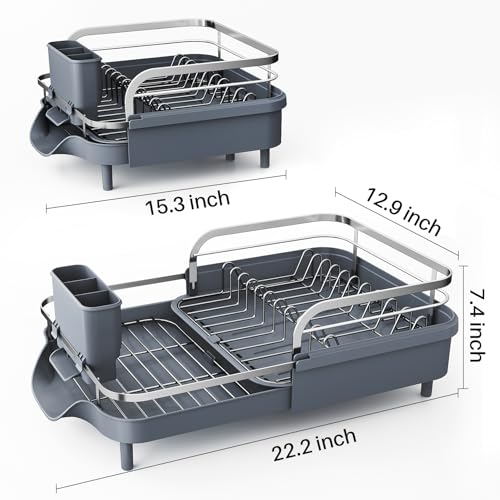 Expandable Dish Drying Rack for Small Kitchen Counter