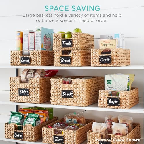 Pantry Baskets Set of 2 16x12in Water Hyacinth Storage Baskets (2 Count)