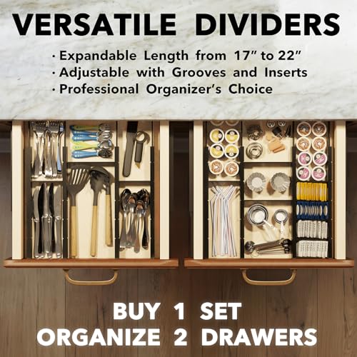 Bamboo Drawer Dividers with Inserts and Labels