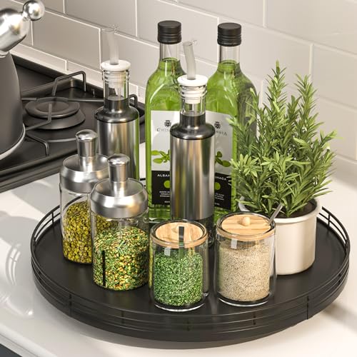 13 Inch Oak Lazy Susan Spice Organizer