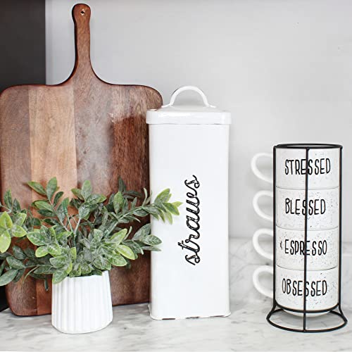 Farmhouse Enamelware Straw Holder