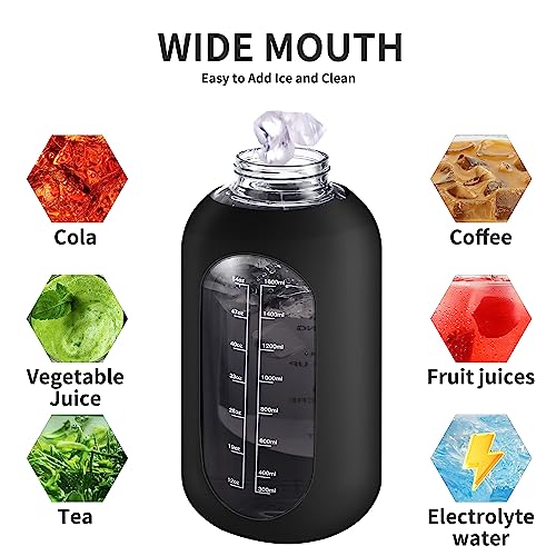 64 oz Glass Water Bottle with Straw