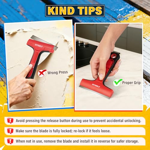 Razor Blade Scraper with 10 PCS 4" Blades