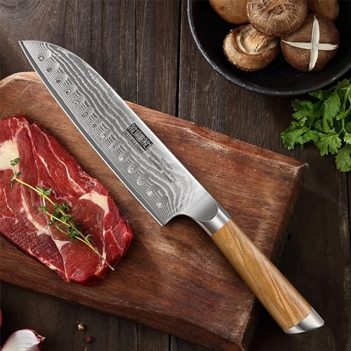 Damascus Santoku Knife 7"