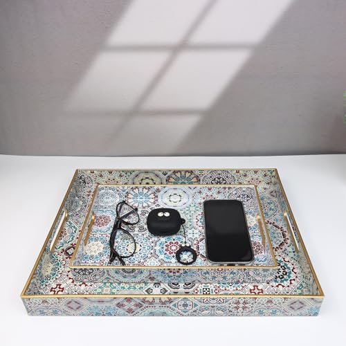 Decorative Serving Tray with Handles