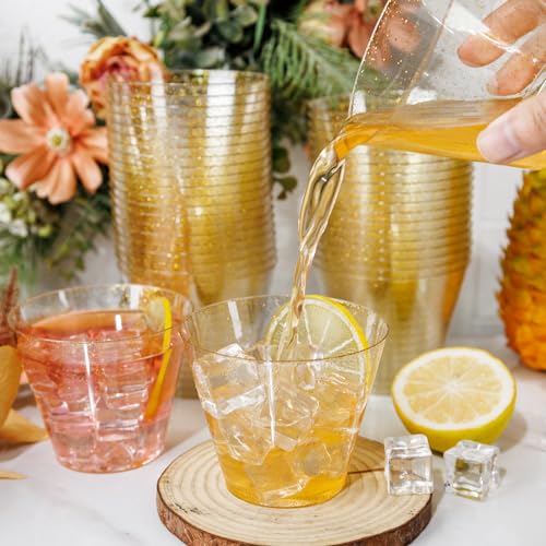 100 Pcs Gold Plastic Cups (100 Count)
