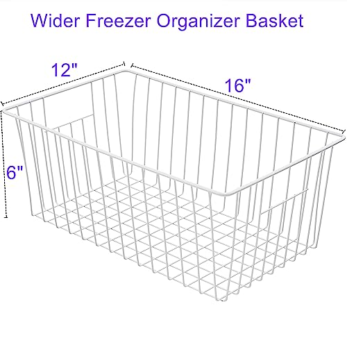 16Lx12Wx6H inch Wider Freezer Organizer Baskets Container (6 Count)