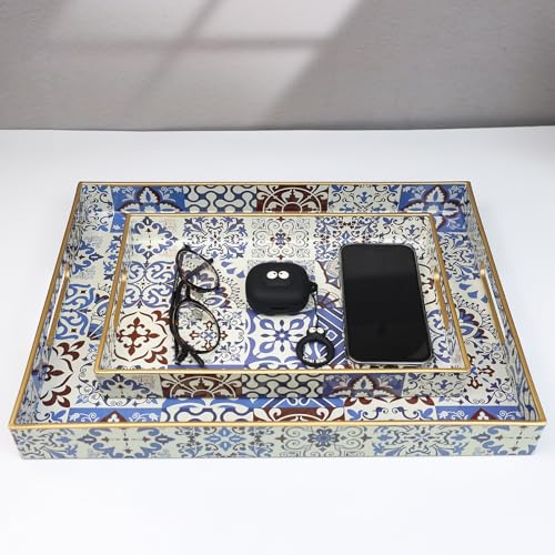 Decorative Serving Tray with Handles
