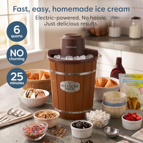 Electric Ice Cream Maker With 6 Qt Capacity