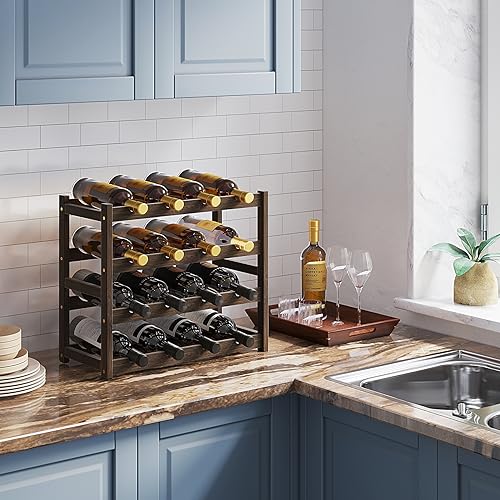 Bamboo Wine Rack Storage (16 Count)