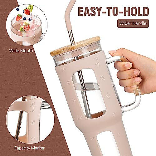 Glass Tumbler with Lid and Straw