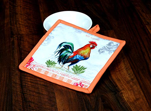 Pot Holders Easter Decor Heat Resistant Cotton Set of 2 Nonslip 8"x8" Inch Hot Pads for Kitchen (2 Count)