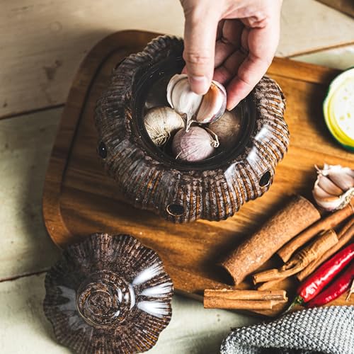 Ceramic Garlic Keeper Jar and Lid