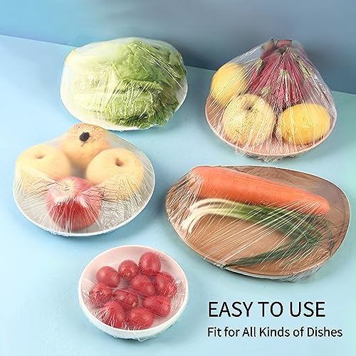 200pcs Colorful Plastic Bowl Covers Dish Cover Food Cover (200 Count)