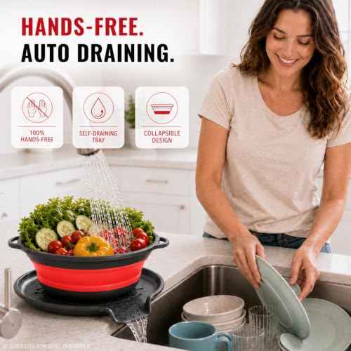2 Collapsible Colanders with Self