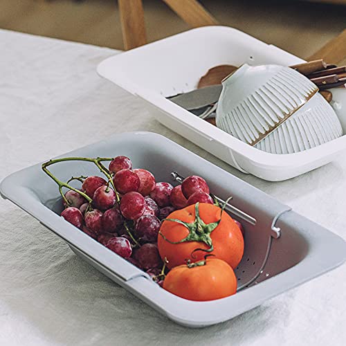 Collapsible Sink Colanders and Strainers Basket Extendable Plastic Fruit Vegetable Strainer Drainer Basket for Kitchen