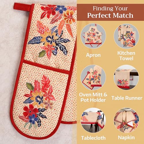 Double Oven Mitts 100% Cotton Double Oven Glove
