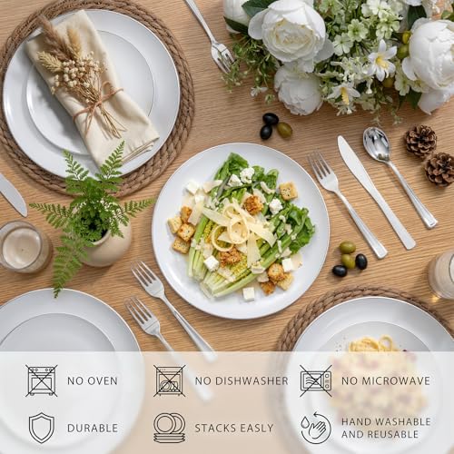100PCS Silver Plastic Plates (50 Count)