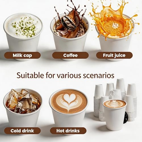 Disposable Paper Coffee Cups 8 oz 500 Count Bulk