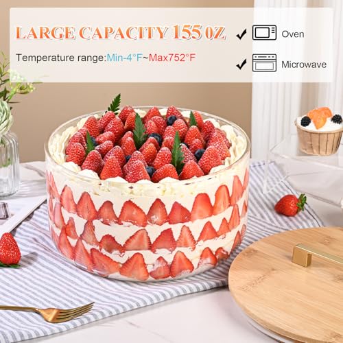 155 oz Glass Trifle Bowl with Lid