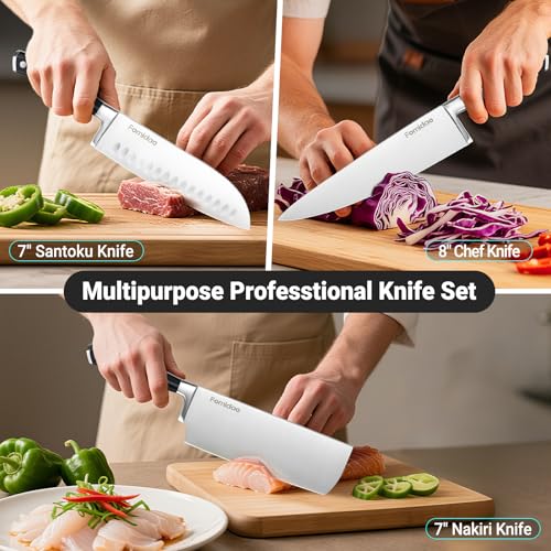 4PSC Knife Block Set With Magnetic Knife Block Holder (4 Count)