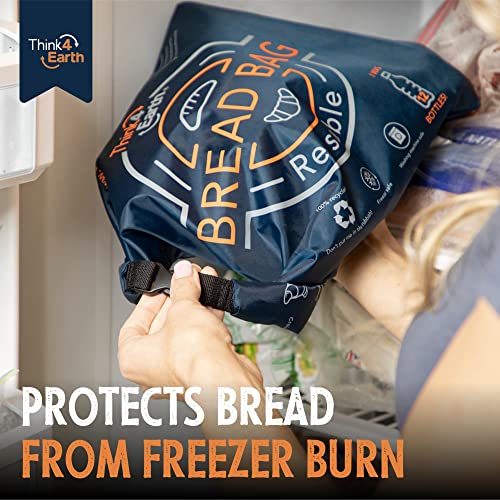 Bread Bag - Reusable Freezer Bag for Homemade Bread Maker Gift Giving - Container for Sourdough Loafs Storage, Large Bags with Double Lining