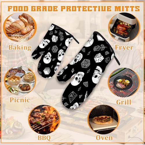 Skull Head Oven Mitts and Pot Holders (4 Count)