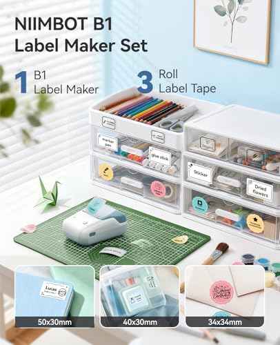 B1 Label Maker Machine with 3 Tapes