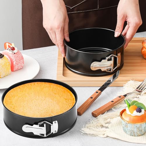 4 Pcs 8 Inch Non Stick Springform Pans Cheesecake Pans (4 Count)