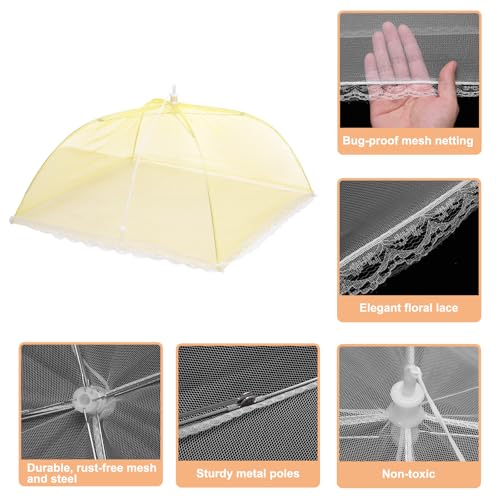 3 Pcs Large and Tall Food Covers 17" Mesh Food Covers for Outdoors Collapsible Food Protector Covers Tent for Parties Outdoor Picnics BBQs (3 Count)