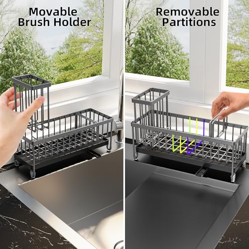 Extra Large Sponge Holder for Kitchen Sink Organizer Caddy