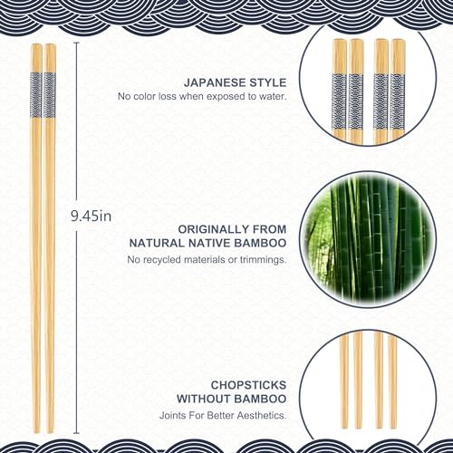 10Pairs Bamboo Chopsticks Reusable