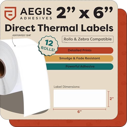 2" X 6" Direct Thermal Labels