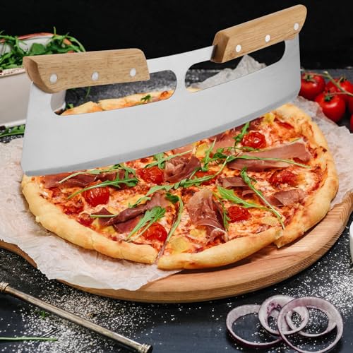 2 PCS 14 Inch Stainless Steel Pizza Cutter Rocker (2 Count)