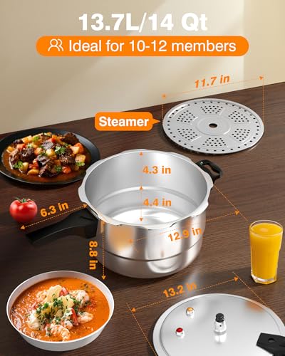 14Qt Aluminum Pressure Cooker w