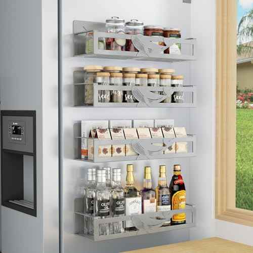 Magnetic Spice Rack for Refrigerator (4 Count)