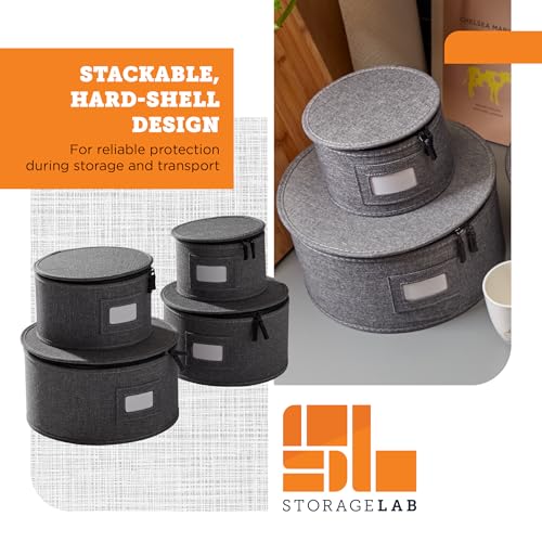 4 Piece China Plate Storage Set