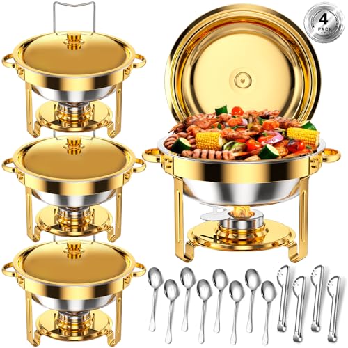 Round Chafing Dishes for Buffet 5 Qt (4 Count (5 Qt each))