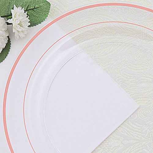 60 Pcs Rose Gold Plastic Plates (30 Count)