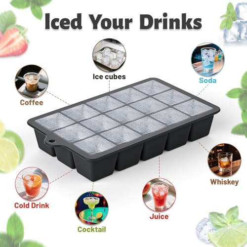 Silicone Ice Cube Tray 3 Pack (3 Count)