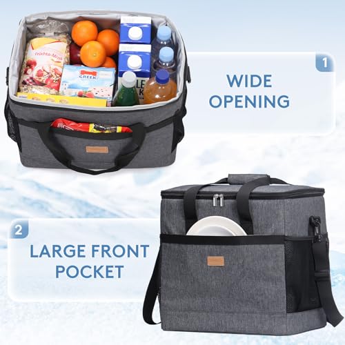 Cooler Bag 60 Cans Collapsible and Insulated Large Lunch Bag Leakproof Soft Cooler Portable for Camping