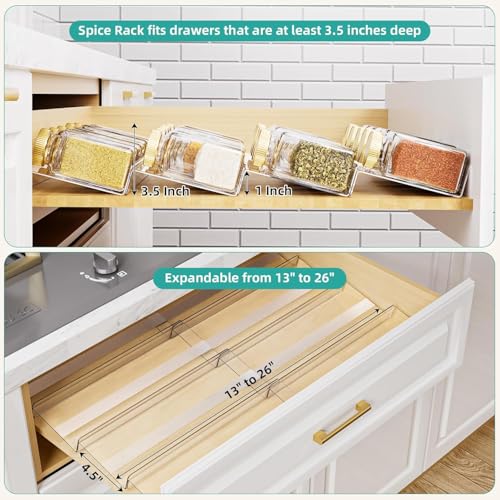 Acrylic Spice Drawer Organizer Insert (4 Count)