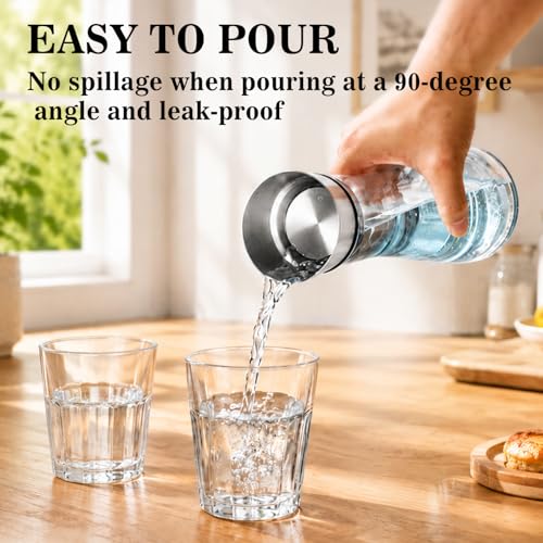 Glass Water Carafe with Lid