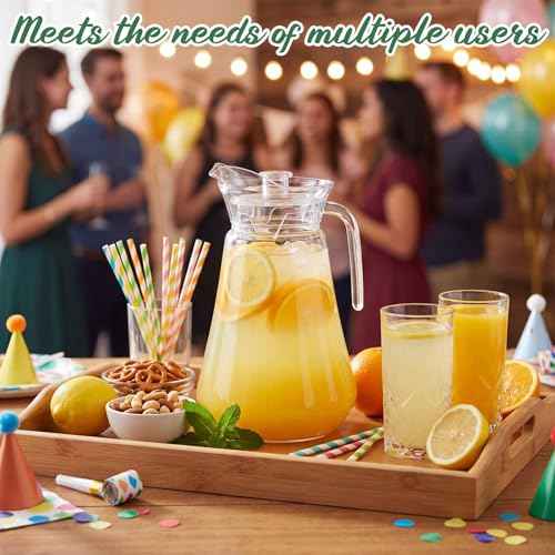 Tessco 6 Pcs Plastic Pitchers 60 Oz Clear Water Beer Jug Large (6 Count)